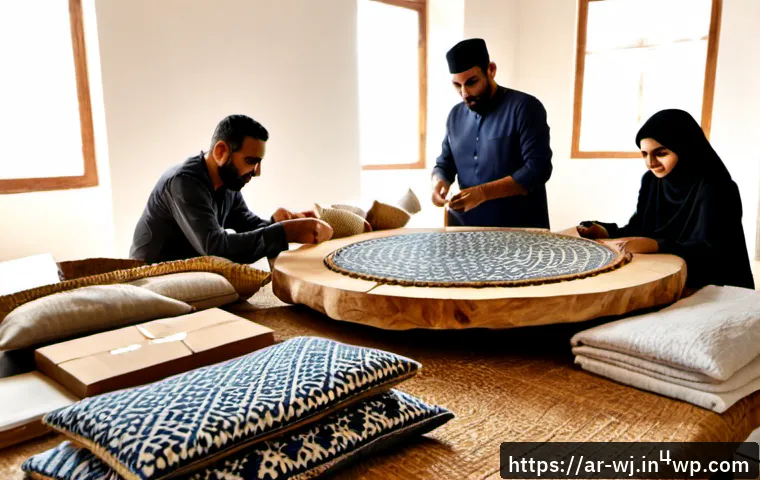 Home 17 브랜드 스토리텔링의 혁신적 사례 분석 - Photorealistic brand storytelling workshop in a contemporary Gulf Arab creative studio, diverse Arab...